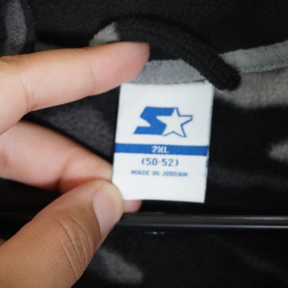 Starter 2XL Fleece Full‎ Zip Jacket Gray Camouflage Camo Urban Outdoors - Picture 6 of 10